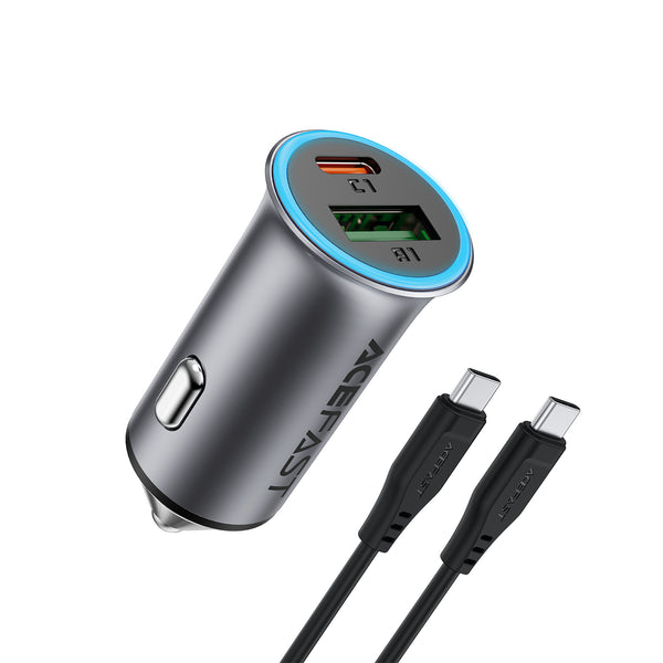 B16 95W (USB-A+USB-C) dual port metal car charger set (P5)
