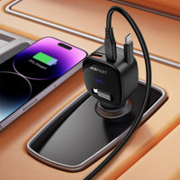 B17 95W car charger with telescopic cable