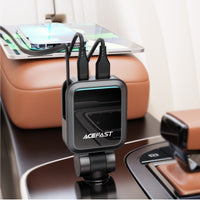 B26 60W car charger with retractable cable (2USB-C+1USB-A)