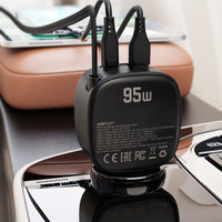 B17 95W car charger with telescopic cable