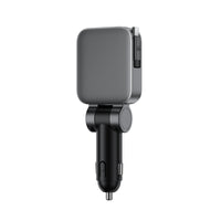 B26 60W car charger with retractable cable (2USB-C+1USB-A)