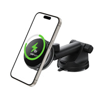 D67 QI2 25W cooling wireless charging car holder with suction cup